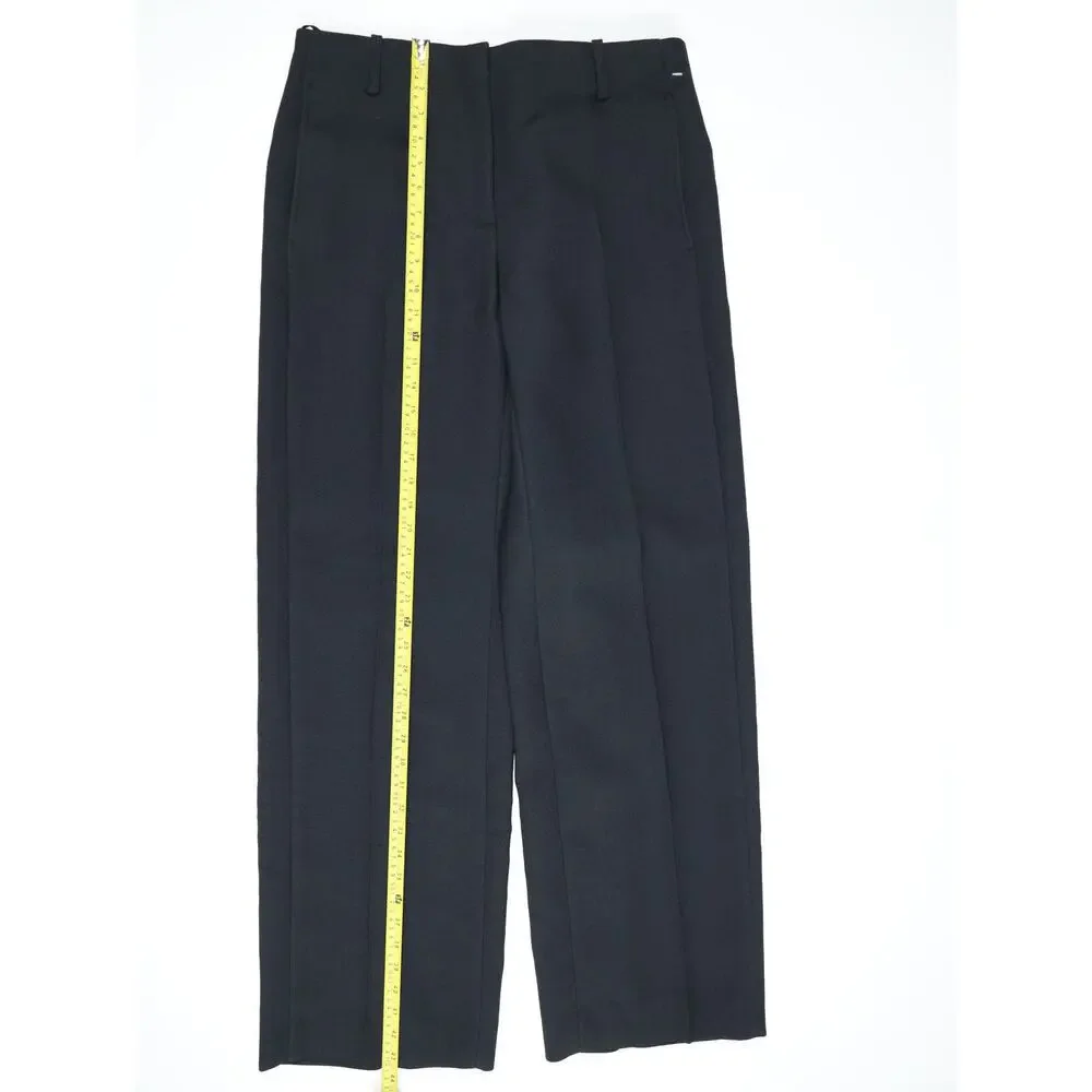 Quiet Luxury Tory Burch Black Wide Leg Tailored Trousers Pants Business Chic 6